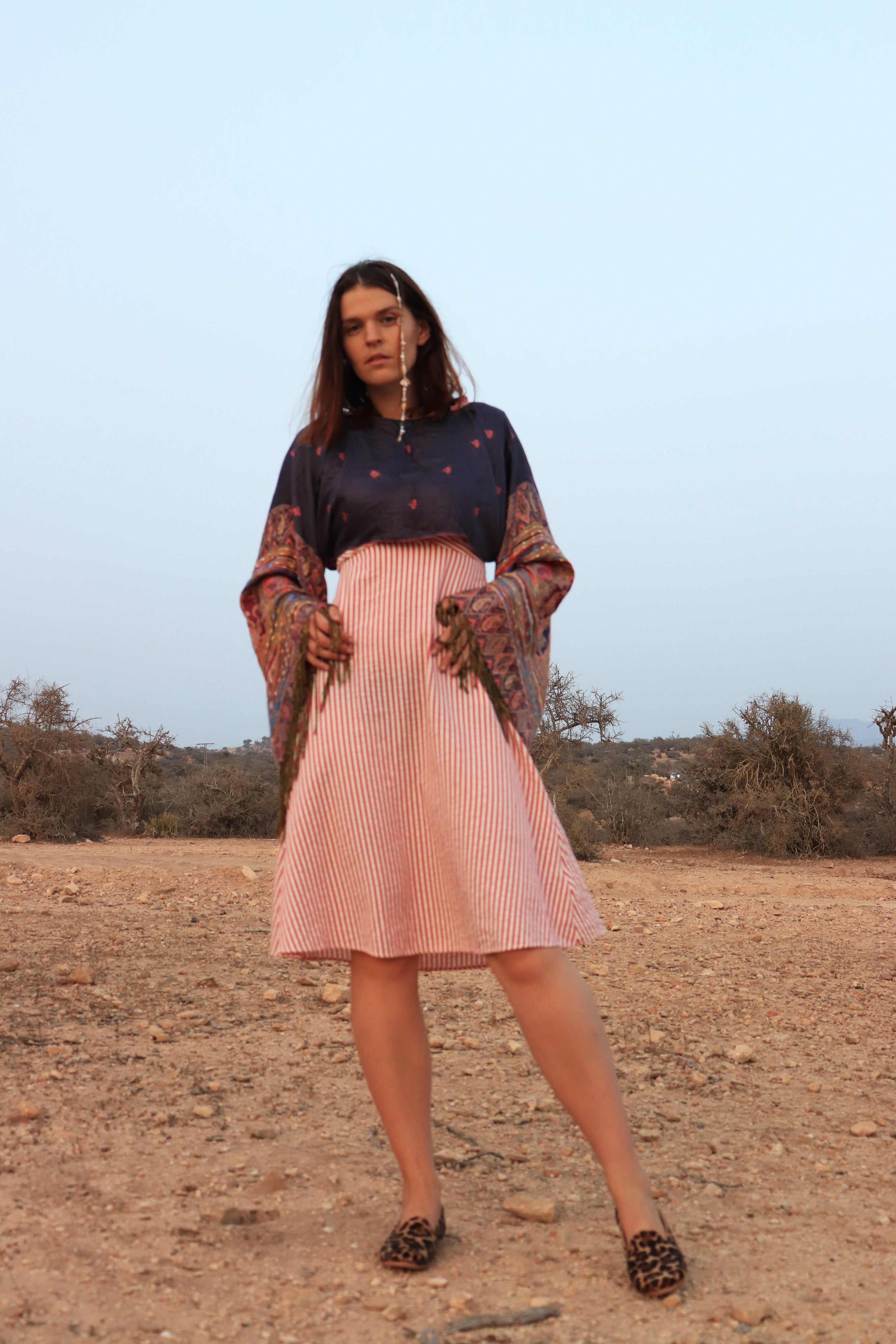 Pink and purple pashmina top