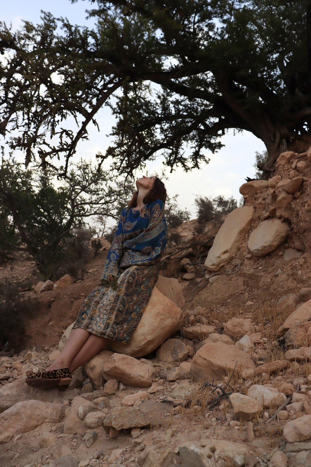 Light Blue and Gold pashmina top