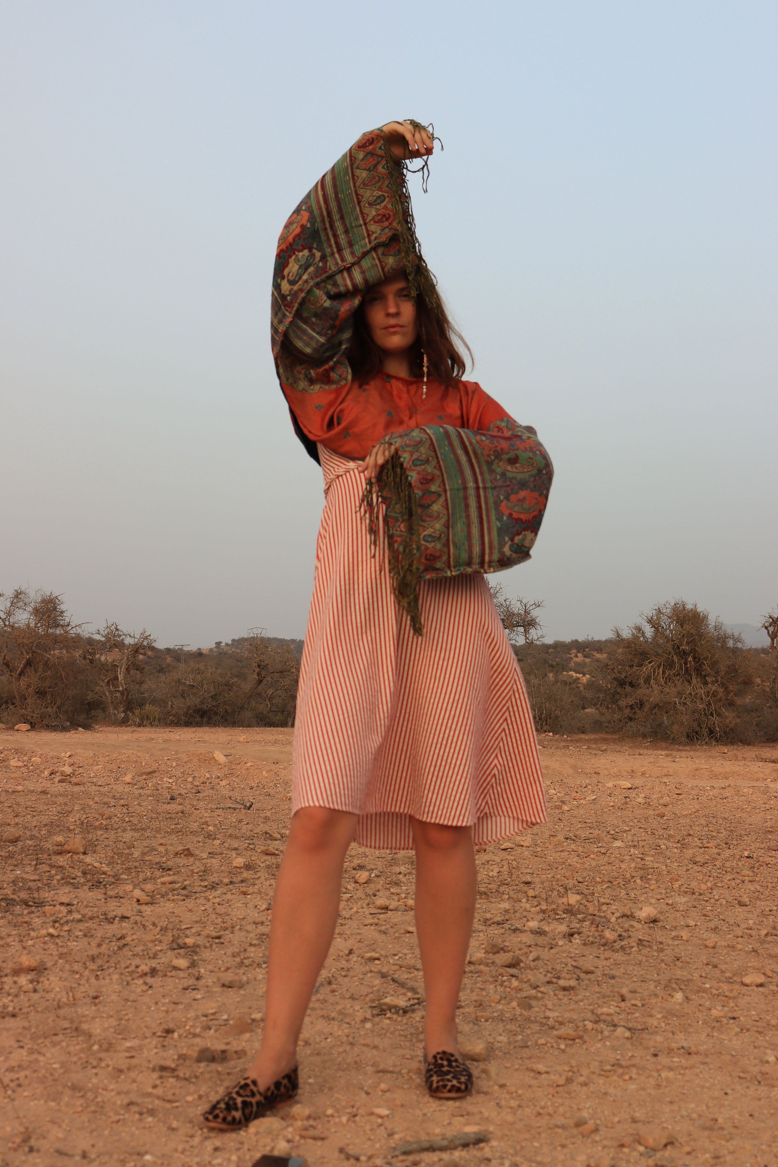 Pink and purple pashmina top